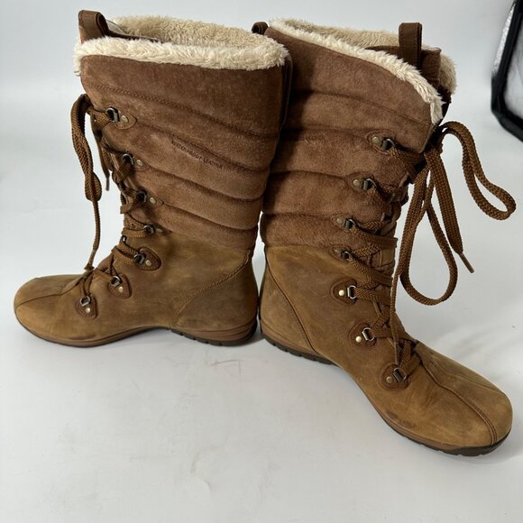 Helly Hansen Brown Leather Insulated Winter Boots Womens EU 38 US 7 Faux Fur Lin - Picture 15 of 16